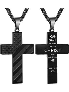18+2" Cross Necklace for Men & Boys - Christian Confirmation Gift, Faith Jewelry